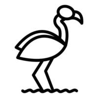 Lineares Flamingo-Symbol, Umrissstil vektor