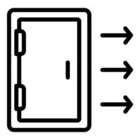 Symbol für offene Evakuierungstür, Umrissstil vektor