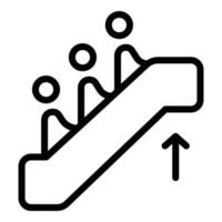 rulltrappa trappa ikon, översikt stil vektor