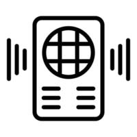 walkie prat ikon, översikt stil vektor