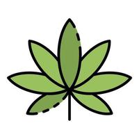 Cannabis-Blatt-Symbol Farbumrissvektor
