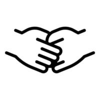 mänsklig Resurser handslag ikon, översikt stil vektor