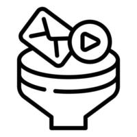 Funnel-Marketing-Symbol, Umrissstil vektor