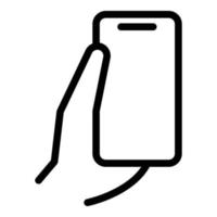 Mann Telefonsymbol Umrissvektor. Smartphone-Handy vektor