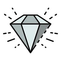 diamant ikon Färg översikt vektor