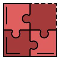 Teamwork-Puzzle-Symbol Farbumrissvektor vektor