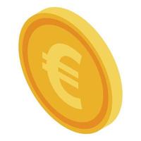 Euro-Fälschungsmünzen-Symbol, isometrischer Stil vektor