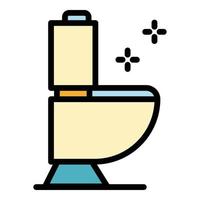 WC-Pfanne Symbol Farbe Umriss Vektor