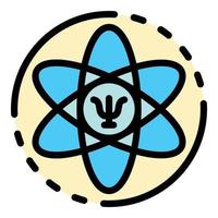 tecken av psykologi i de atom ikon Färg översikt vektor