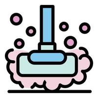 Waschen Staubsauger Symbol Farbe Umriss Vektor