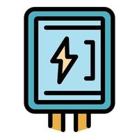 elektrisk kommutator ikon Färg översikt vektor