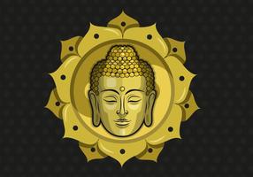 Buddah Vektor-Illustration mit Muster Hintergrund