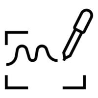 Handschrift-Signatur-Symbol-Umrissvektor. digitale Erkennung vektor