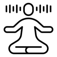 Mensch meditieren Symbol Umrissvektor. Yoga entspannen vektor