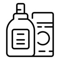 Symbol Umrissvektor für Shampoo-Flasche. Schönheitspaket vektor