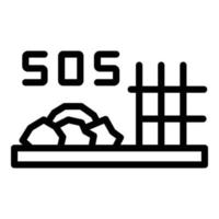 SOS-Gebäude-Icon-Umrissvektor. Feuerwehr vektor