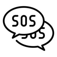 SOS-Chat-Symbol Umrissvektor. Notruf vektor