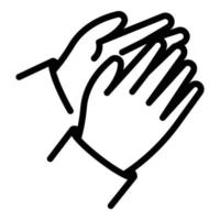 handklapp Stöd ikon översikt vektor. hand klappa uppmuntra vektor