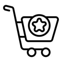 Shop-Warenkorb-Symbol Umrissvektor. Online-Warenkorb vektor