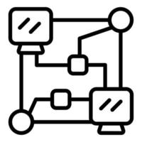 Netzwerk-Internet-Symbol, Umrissstil vektor