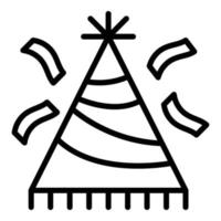 Jubiläumsparty-Hut-Symbol, Umrissstil vektor