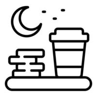 Late-Work-Kaffee-Symbol, Umrissstil vektor