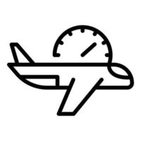 Flugzeit-Icon-Umrissvektor. Reiseuhr vektor