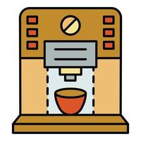 Kunststoff Kaffeemaschine Symbol Farbe Umriss Vektor