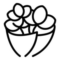 Blumenstrauß-Symbol, Umrissstil vektor