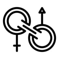 Geschlechtsidentität Genderqueer-Symbol, Umrissstil vektor