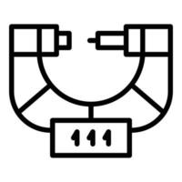 Symbol für digitale Mikrometerausrüstung, Umrissstil vektor