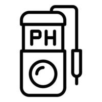 chemisches ph-meter-symbol, umrissstil vektor