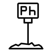 ph-meter-symbol für den boden, umrissstil vektor