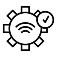 Laptop-Wireless-Symbol, Umrissstil vektor