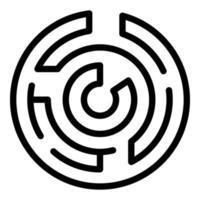 Brainstorming-Labyrinth-Symbol, Umrissstil vektor