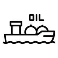 båt olja ikon, översikt stil vektor