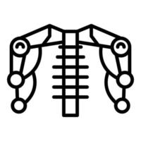 Exoskelett Handsymbol Umrissvektor. künstlicher Roboter vektor