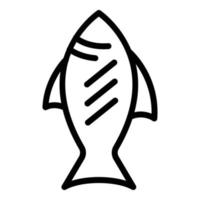 grillad tonfisk ikon, översikt stil vektor