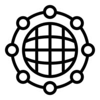 Symbol für globales Netzwerk, Umrissstil vektor