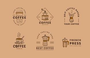 Vintage-Kaffee-Café-Logo-Set vektor