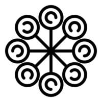 Knoten-Blockchain-Symbol, Umrissstil vektor