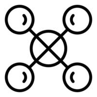 Fintech-Blockchain-Symbol, Umrissstil vektor