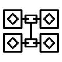blockchain rotation ikon, översikt stil vektor