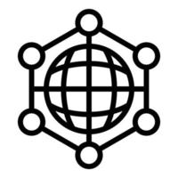 Big-Data-Globus-Symbol, Umrissstil vektor