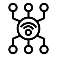 wifi-netzwerksymbol, umrissstil vektor