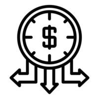 Haftung Zeit Geld Symbol, Umrissstil vektor