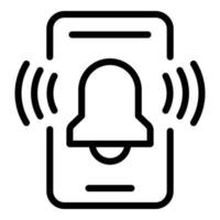 Symbol für Telefonalarm, Umrissstil vektor