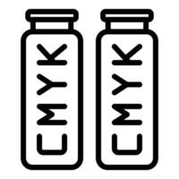 CMYK-Flaschen-Symbol, Umrissstil vektor