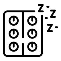 sovande medicin ikon, översikt stil vektor