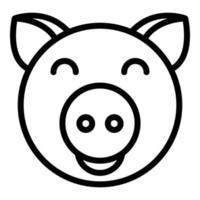 Ranch-Schwein-Symbol, Umrissstil vektor